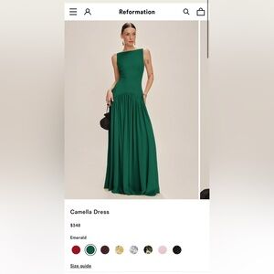 Reformation Camella dress emerald size 8